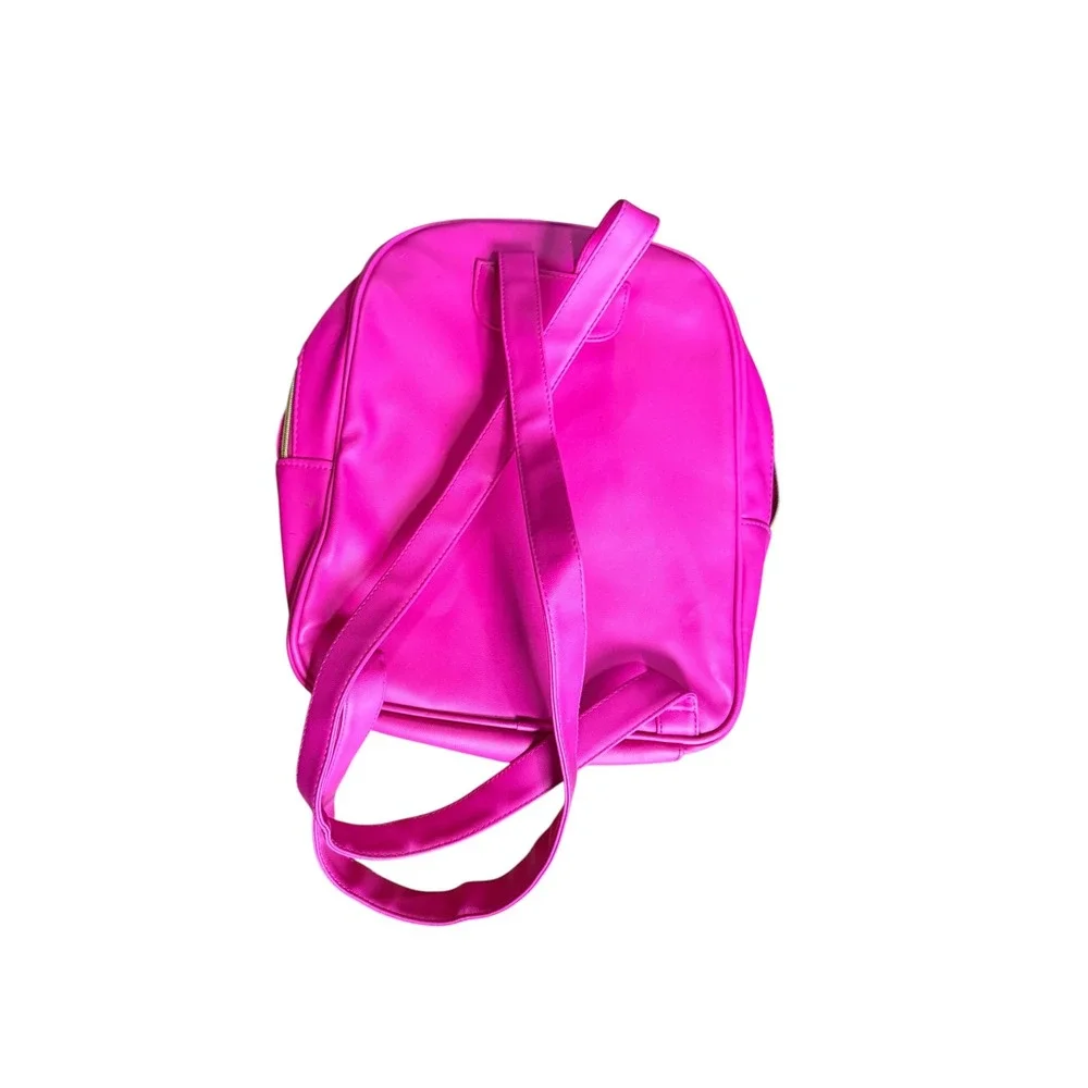 Juicy Couture Hot Pink Sequin Mini Backpack Gold Hug Me Heart Charm 12x12 Bag